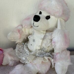 Build A Bear Pink Poodle Plush French Cotton Candy W/Sweater Skirt Shoes *Barks*